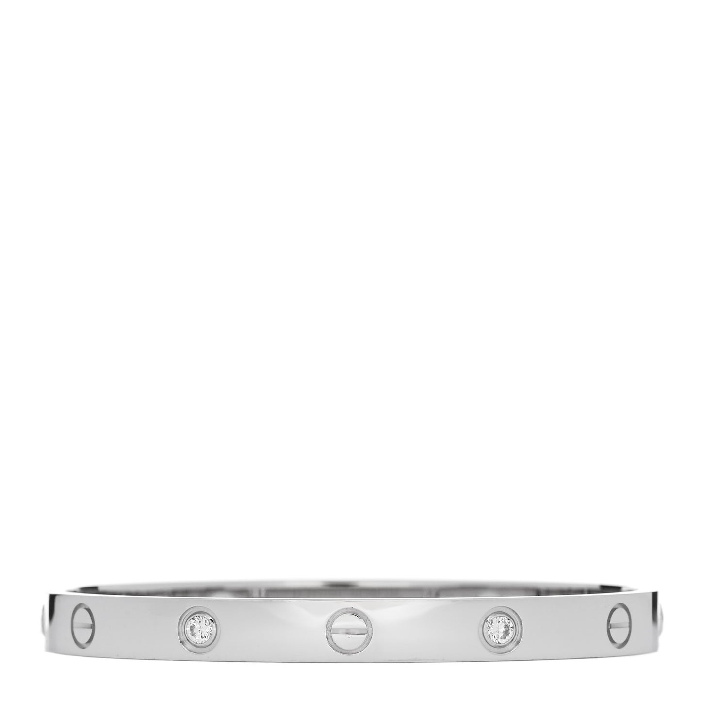 18K White Gold 4 Diamond Love Bracelet 17