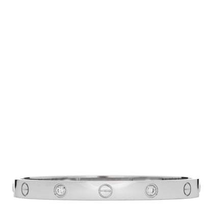 Cartier 18K White Gold 4 Diamond Love Bracelet 17 2 of 7