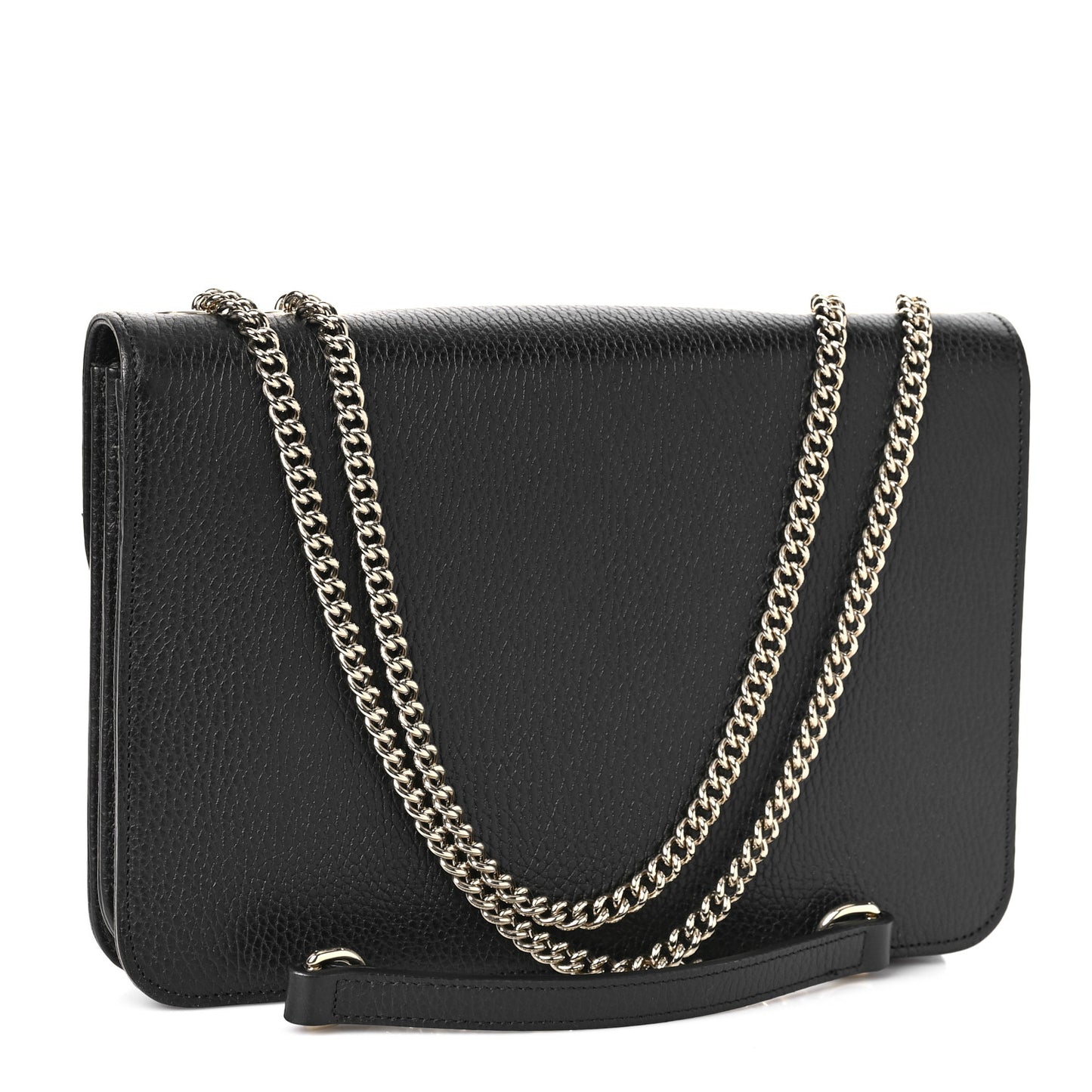 Dollar Calfskin Interlocking G Shoulder Bag Black