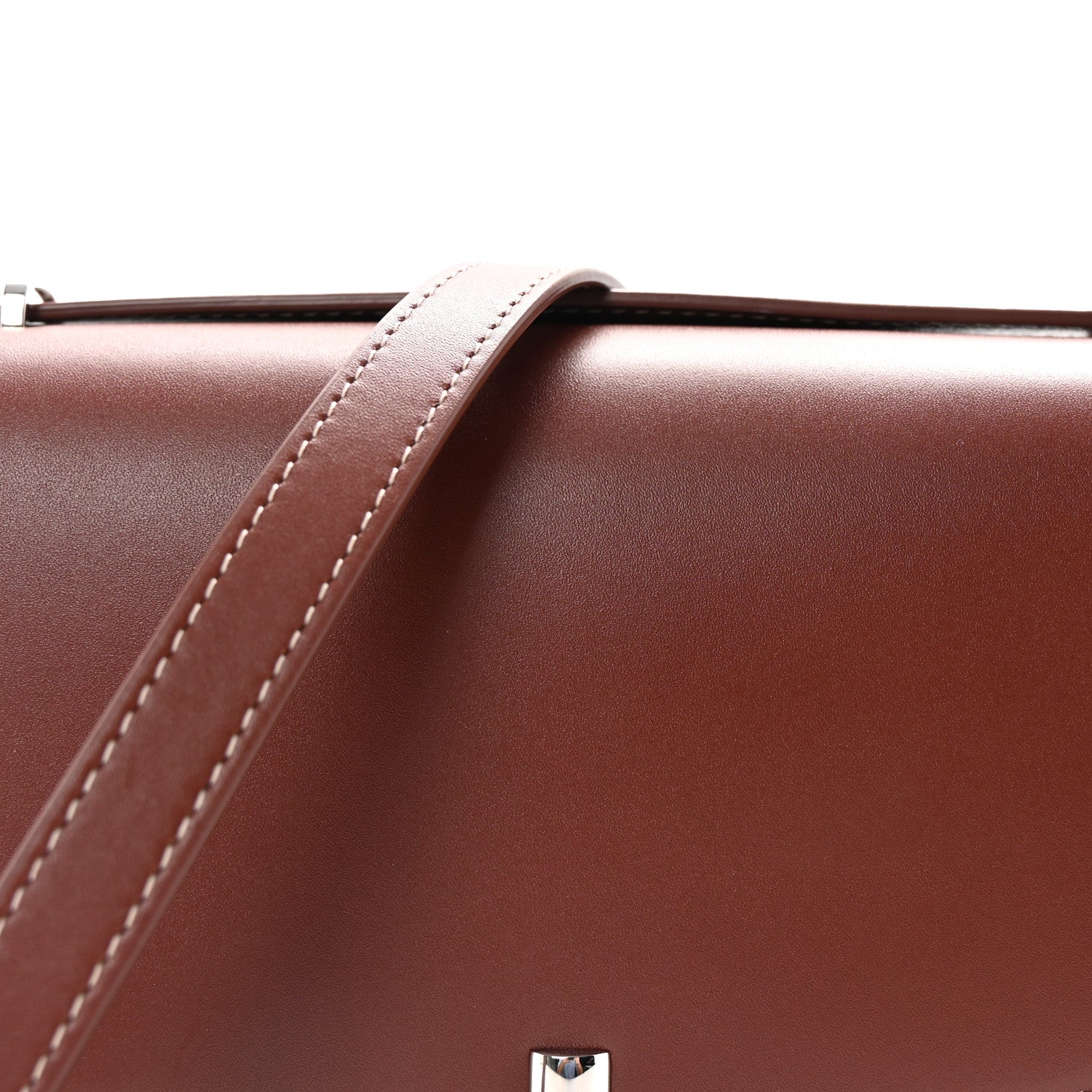 The Row Polished Saddle Calfskin The Sofia 8.75 Crossbody Cherry Wood 7 of 9