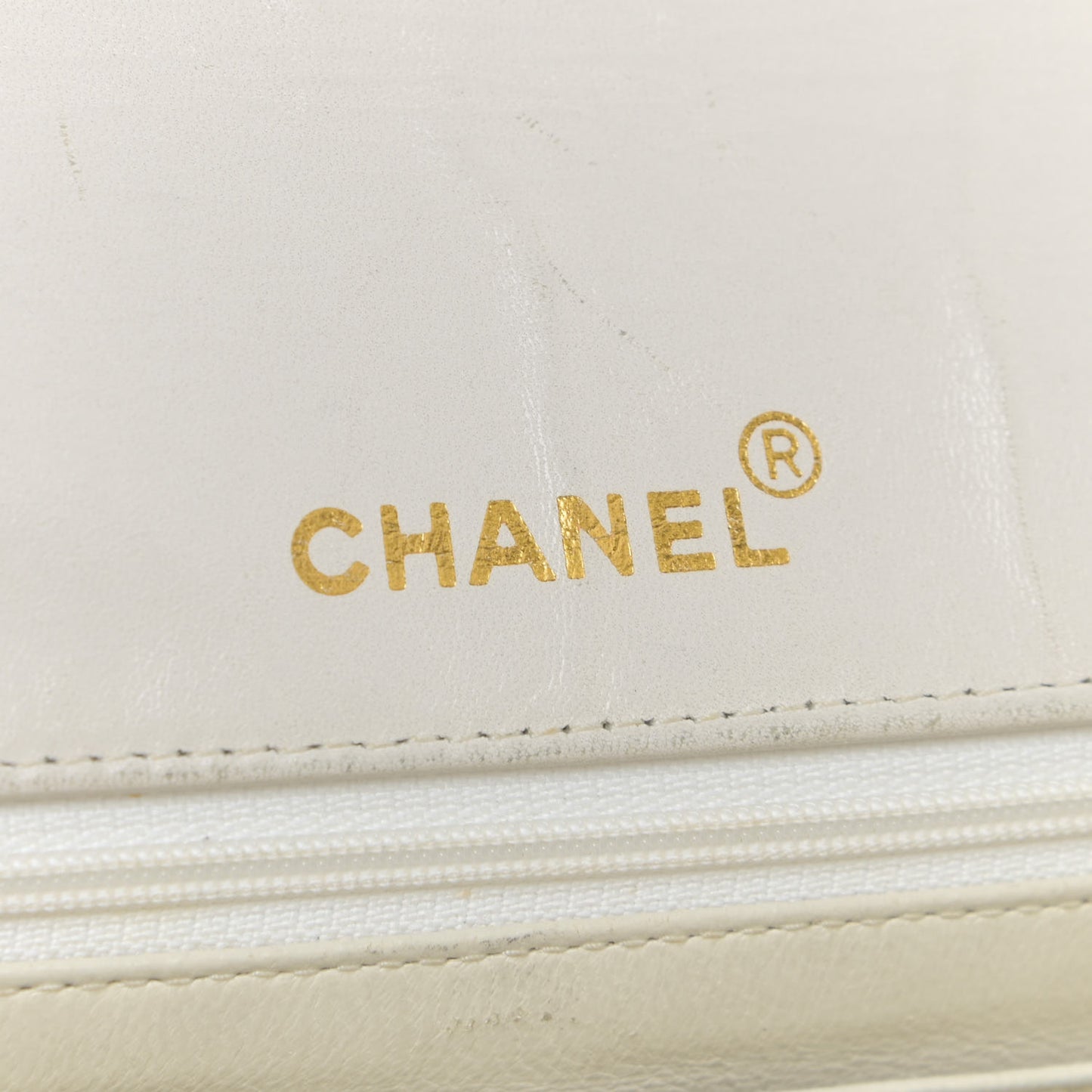 Lambskin Quilted Medium Single Flap White