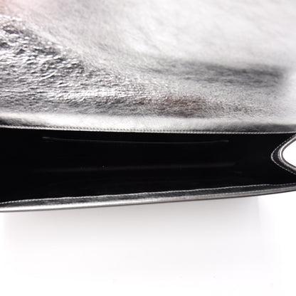 Saint Laurent Metallic Calfskin Monogram Large Belle De Jour Clutch Silver 5 of 9