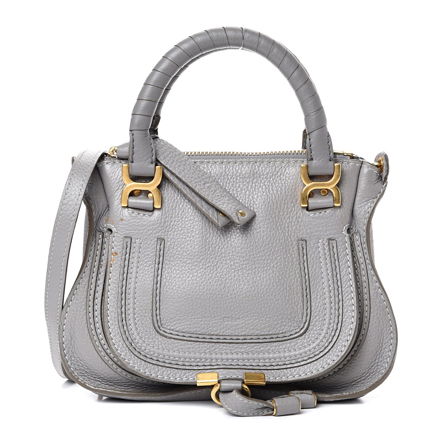 Calfskin Mini Marcie Satchel Cashmere Grey