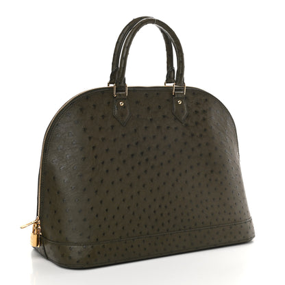 Louis Vuitton Ostrich Alma GM Olive 3 of 14