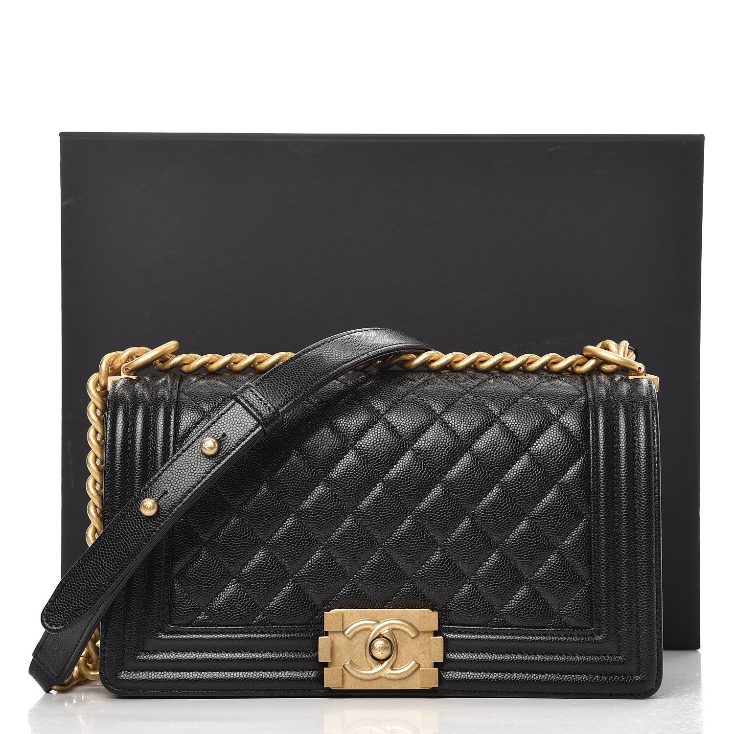 Chanel Caviar Quilted Medium Boy Flap Black 9 of 9