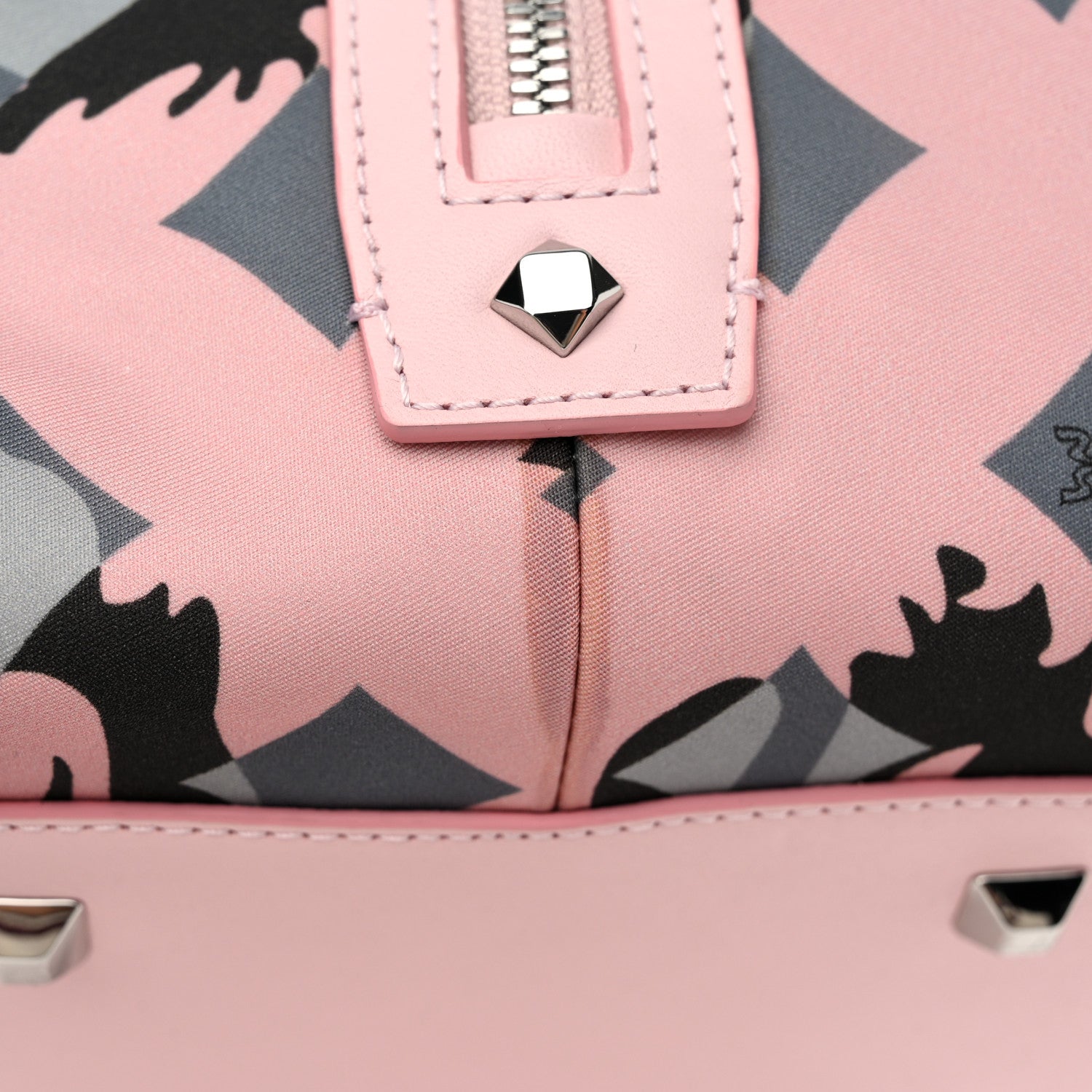 MCM Nylon Camo Top Handle Satchel Pink Blush 11 of 12