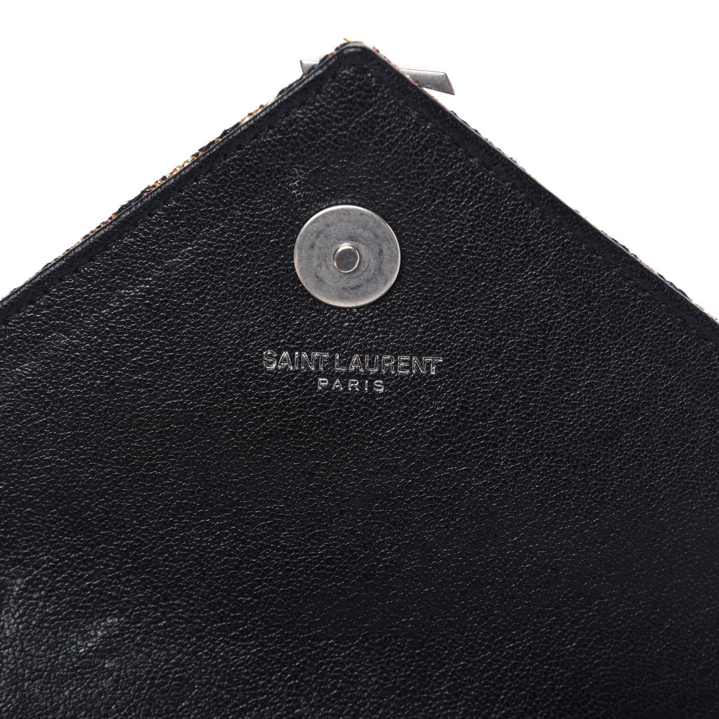 Jacquard Leopard Matelasse Chevron Monogram Baby Chain Bag Black