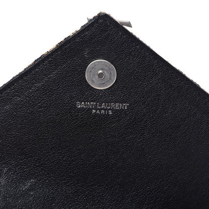 Saint Laurent Jacquard Leopard Matelasse Chevron Monogram Baby Chain Bag Black 8 of 10