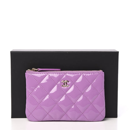 Chanel Patent Quilted Small Cosmetic Case Purple 7 of 7