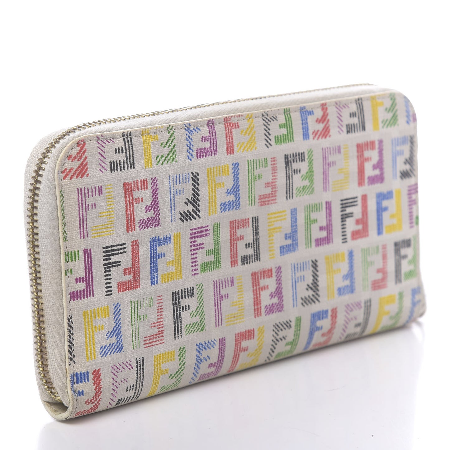 Zucchino Spalmati FF Multicolor Zip Around Wallet White Multicolor