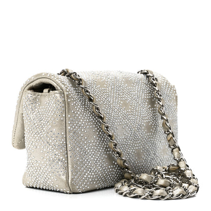 Chanel Iridescent Calfskin Studded Mini Flap Silver 3 of 12