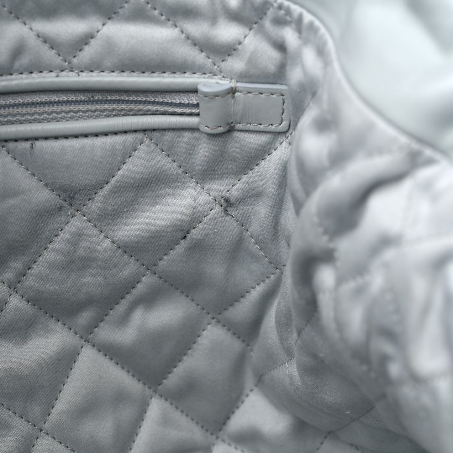 Shiny Calfskin Quilted Chanel 22 Light Blue