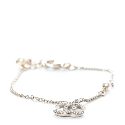 Chanel Pearl Crystal CC Bracelet Gold 1 of 5