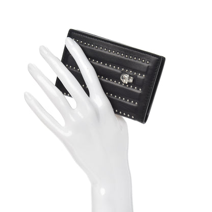 Alexander McQueen Calfskin Studded Skull Card Holder Black 2 of 7