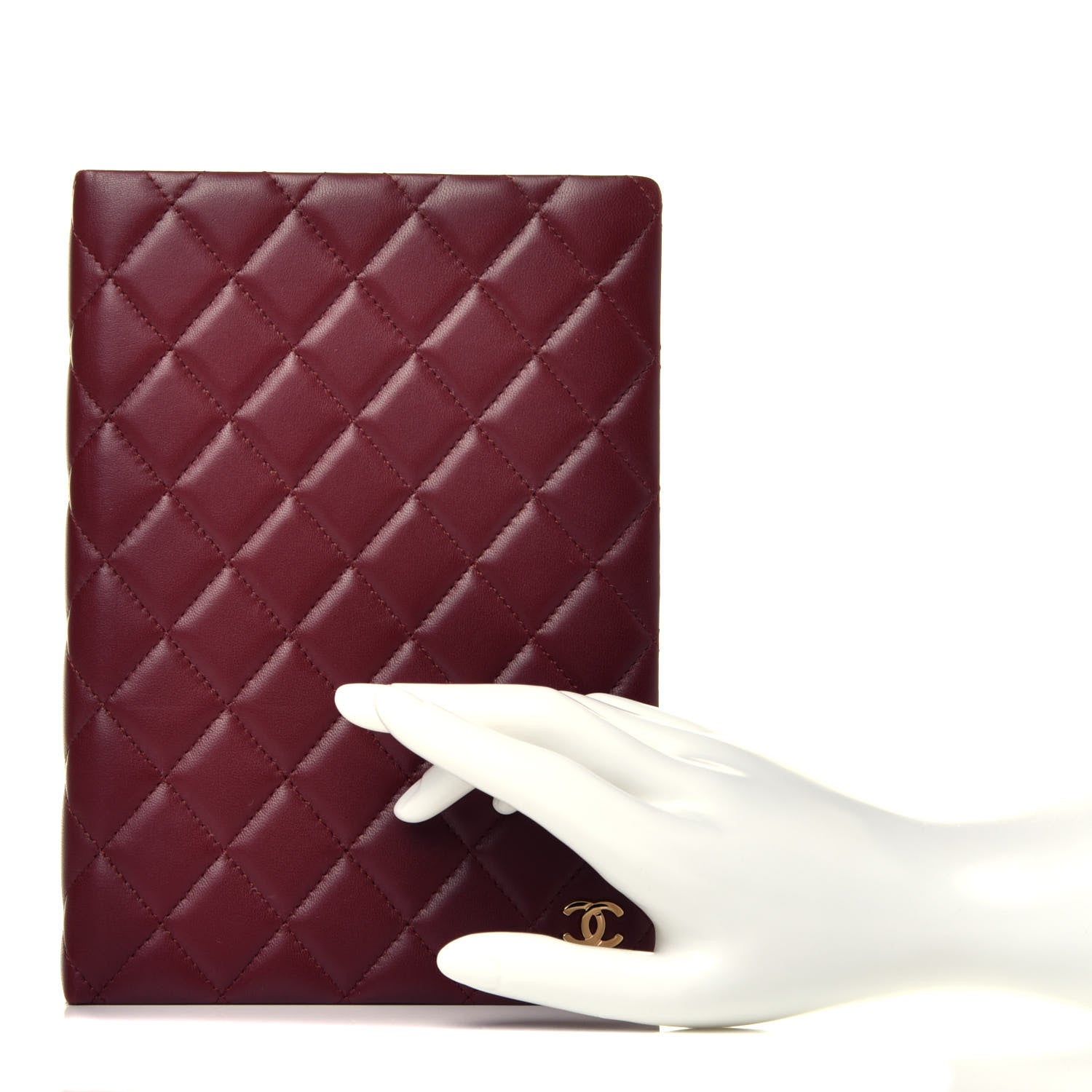 Chanel Lambskin Quilted Notebook Burgundy 3 of 12