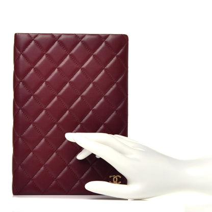 Chanel Lambskin Quilted Notebook Burgundy 3 of 12