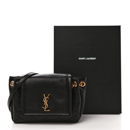 Saint Laurent Lambskin Quilted Monogram Mini Nolita Black 9 of 9