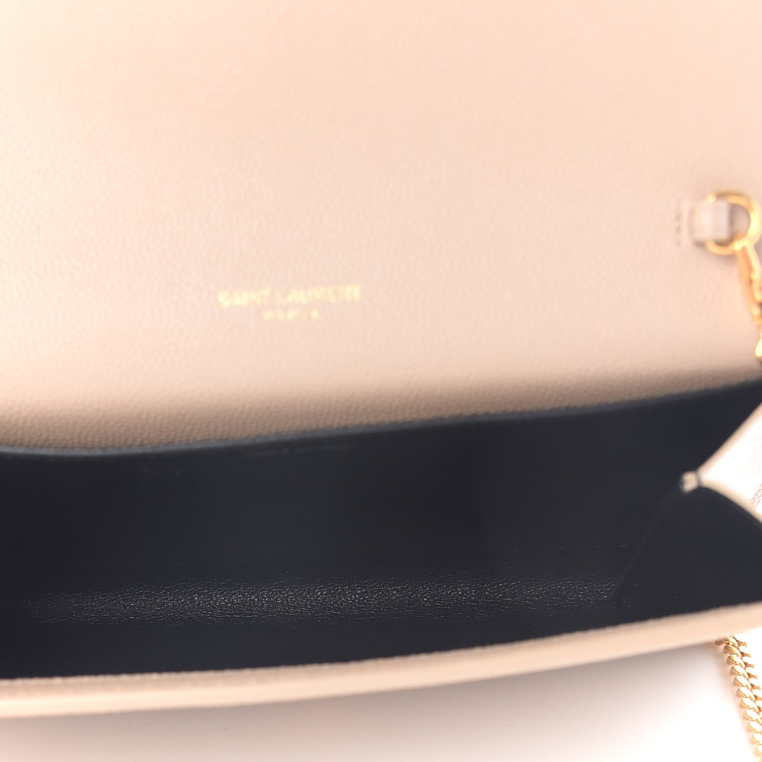 Saint Laurent Grain De Poudre Monogram Uptown Chain Wallet Nude Powder 5 of 9