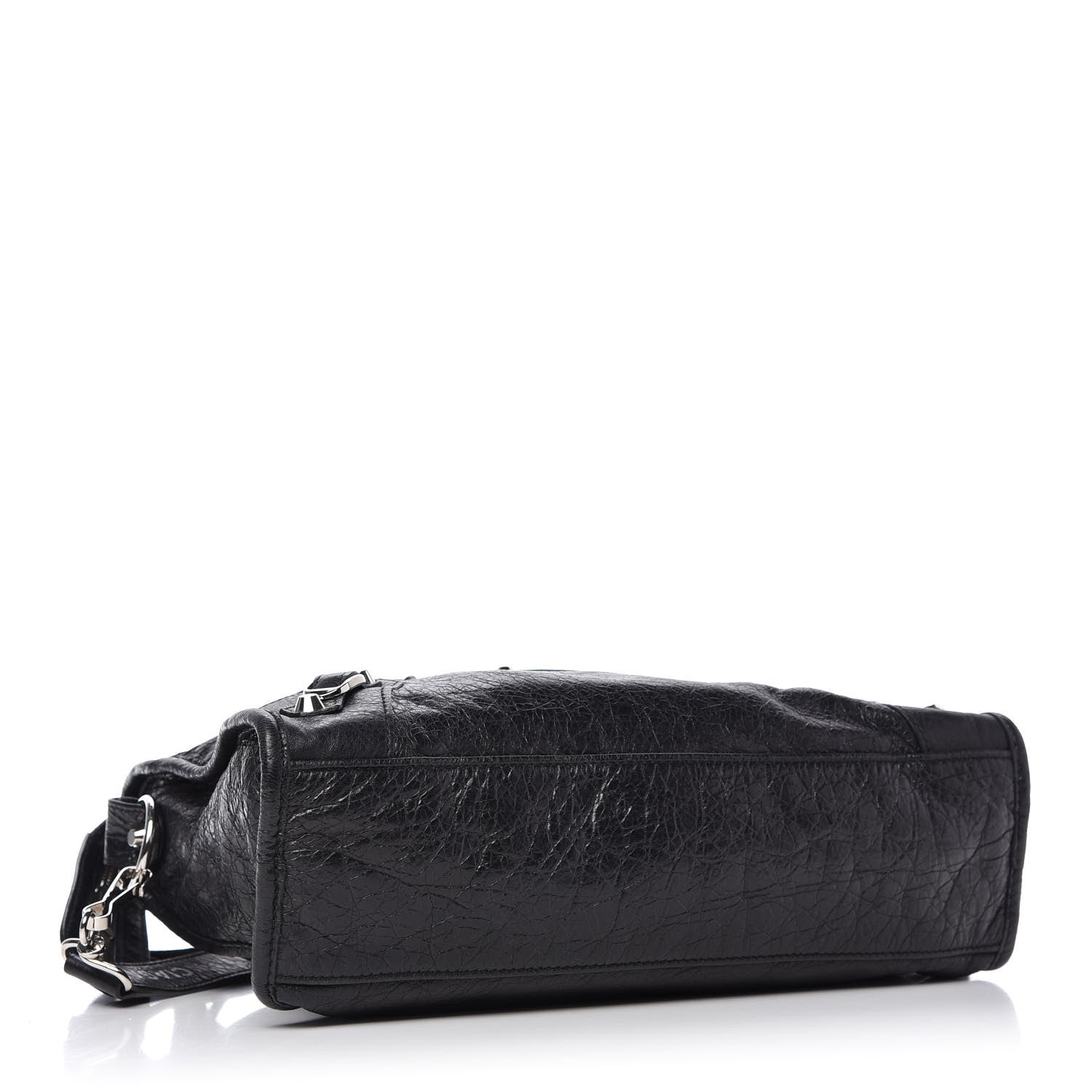 Balenciaga Agneau Classic Silver Hardware S City Logo Strap Black White 4 of 9