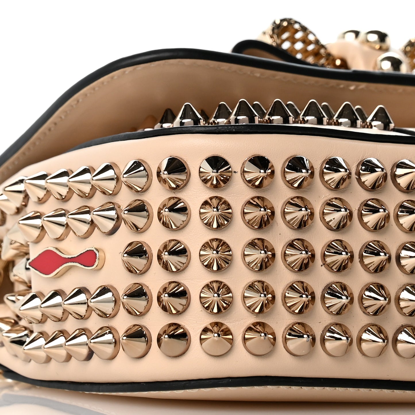 Calfskin Spiked Sweety Charity Crossbody Bag Colombe
