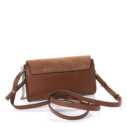 Chloe Suede Calfskin Mini Faye Shoulder Bag Tobacco 3 of 12