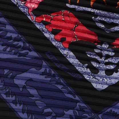 Hermes Silk Plisse Early America Scarf 90 Black Bleu Nuit Rouge 6 of 7