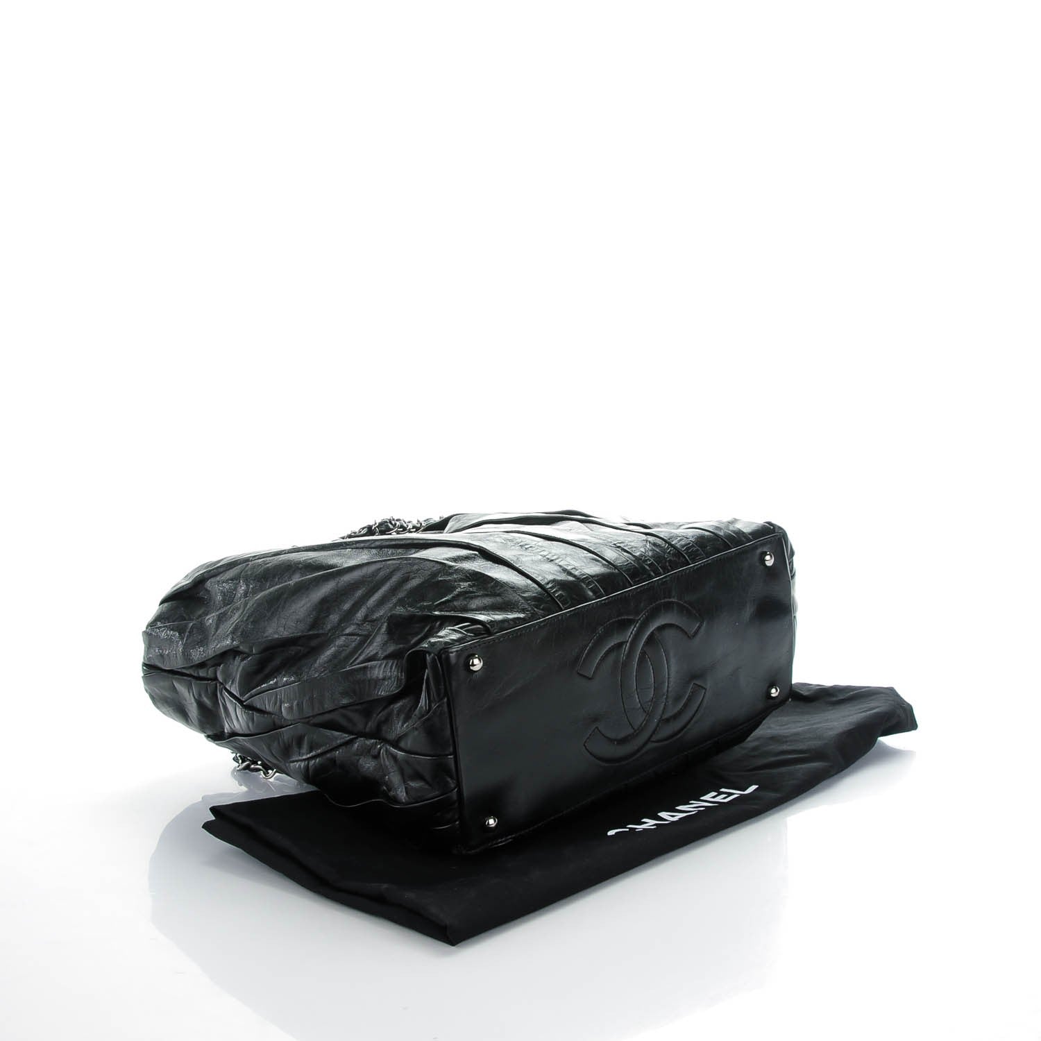 Chanel Glazed Calfskin Large Twisted Tote Black 4 of 7