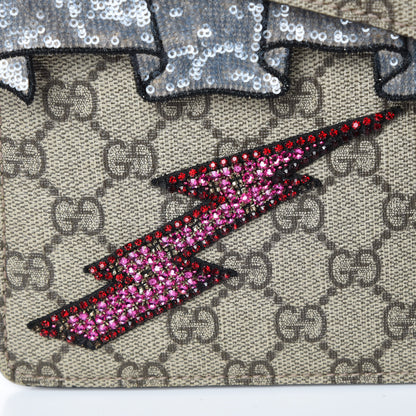 Gucci GG Supreme Monogram Lightning Embroidered Medium Dionysus Shoulder Bag Beige 11 of 18