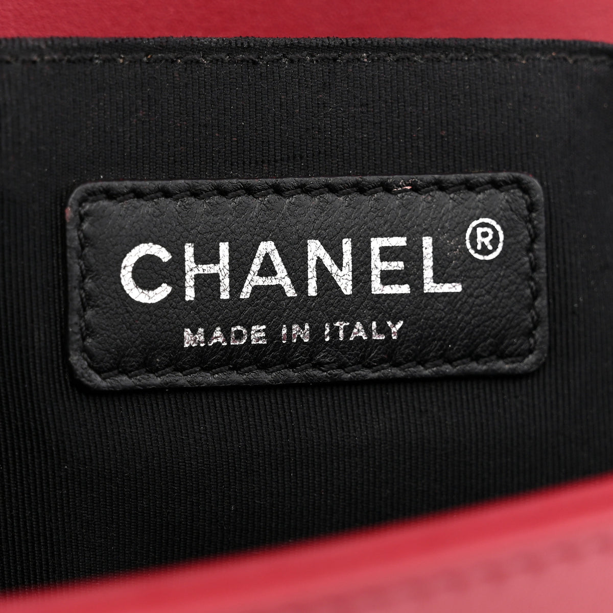 Chanel Calfskin Embroidered Chevron Medium Boy Flap Dark Red 6 of 11