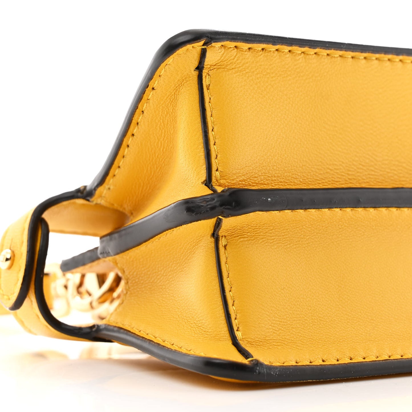 Shiny Nappa Nano Peekaboo Maxi Handle Satchel Mimosa