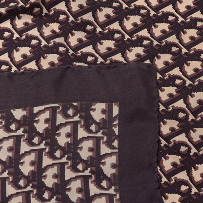 Christian Dior Silk Monogram Scarf Brown 3 of 3