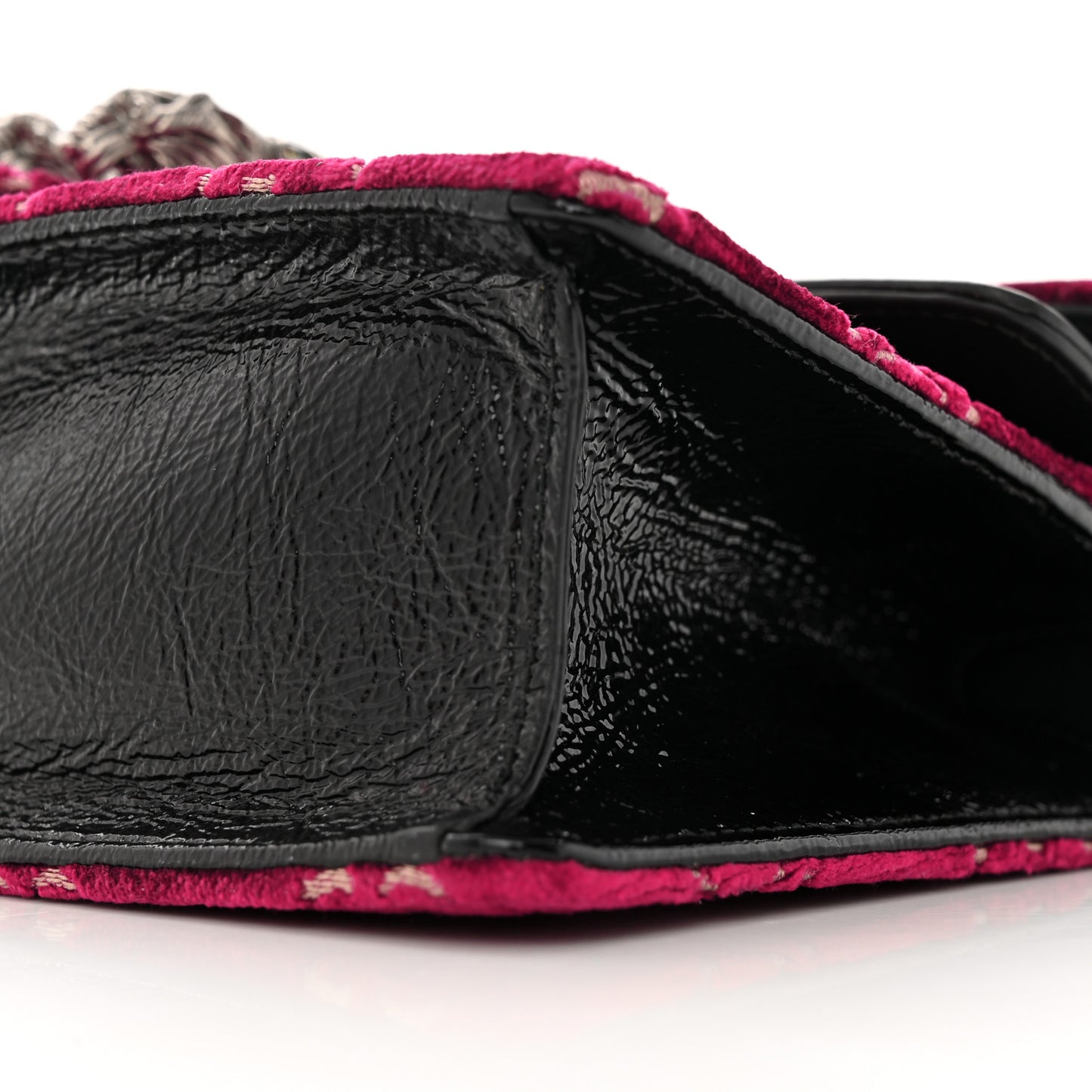 Velvet Skipper Crystal GG Monogram Small Dionysus Shoulder Bag Red Cipria Black Black Diamond