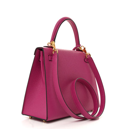 Hermes Epsom Horseshoe Kelly Sellier 25 Rose Pourpre Anemone 3 of 15