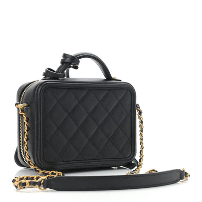 Chanel Caviar Quilted Small CC Filigree Vanity Case Black 3 of 11