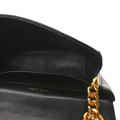 Saint Laurent Lambskin Matelasse Monogram Medium Vicky Chain Bag Black 5 of 10