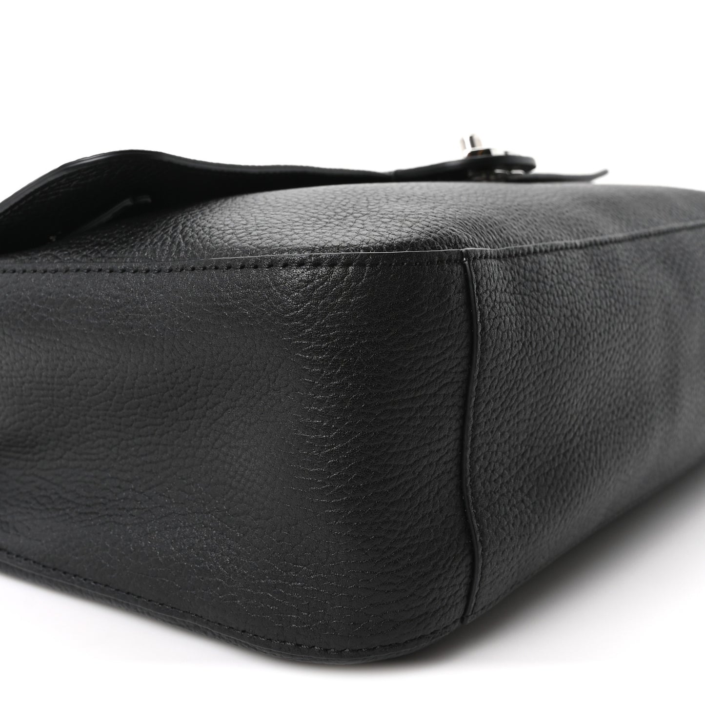 Grained Calfskin Small Souplissimo Maxi Flap Black
