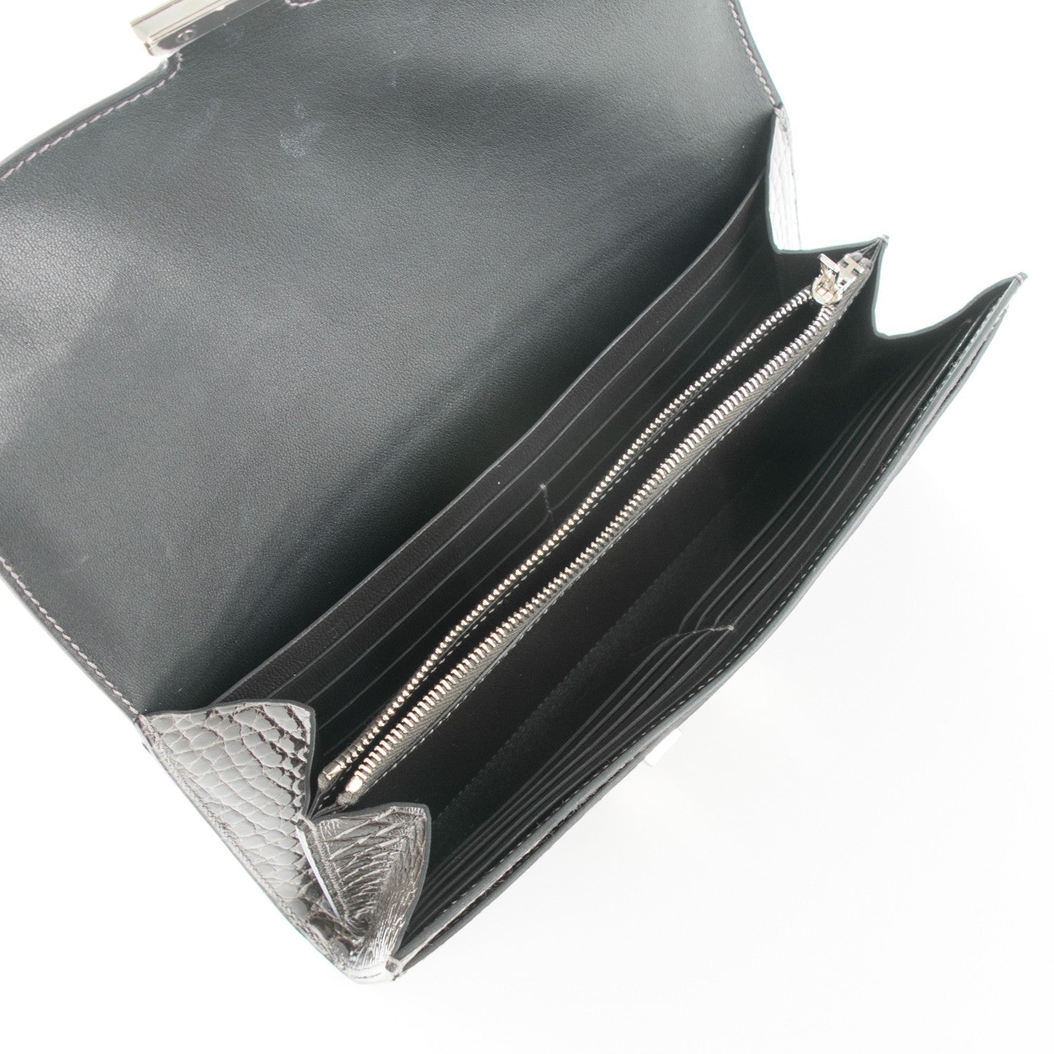 Hermes Shiny Alligator Constance Wallet Graphite 5 of 8