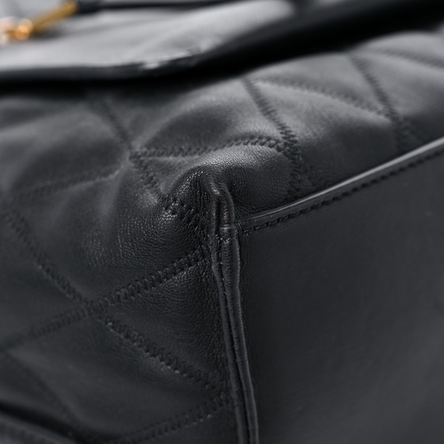 Rubberized Canvas Quilted Duo Backpack Black