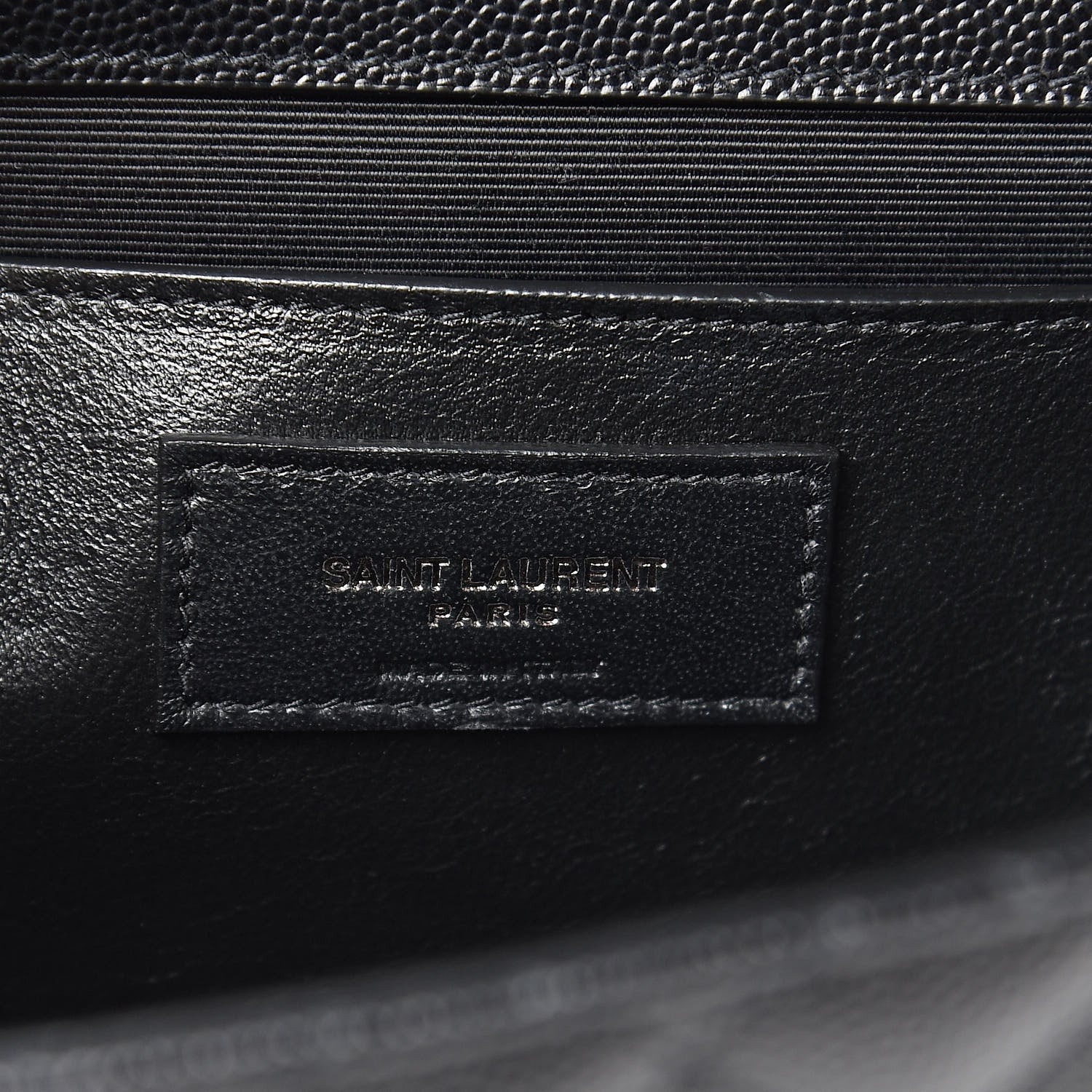 Saint Laurent Grain De Poudre Textured Mixed Matelasse Triquilt Medium Monogram Satchel Black 6 of 9