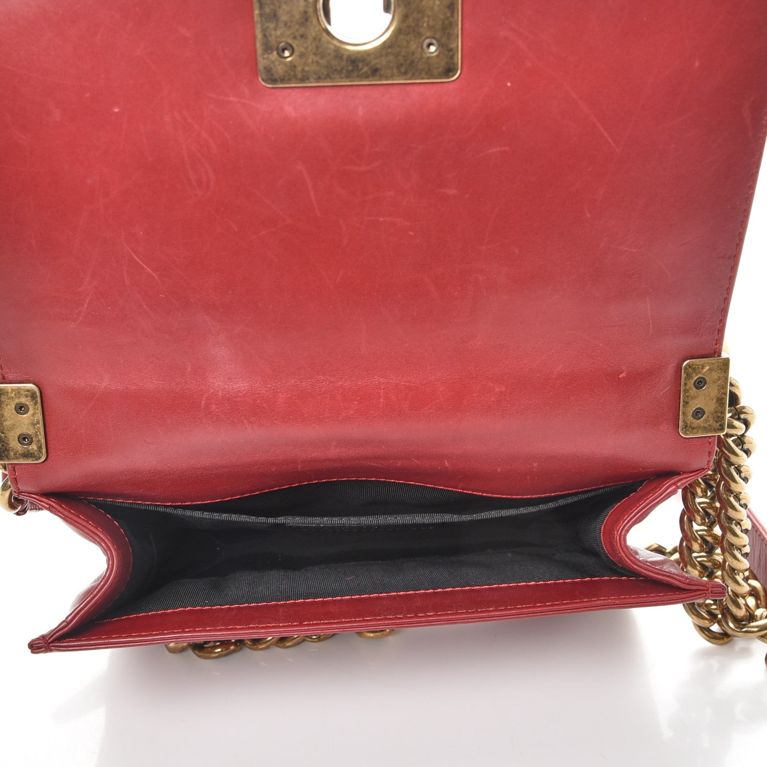 Chanel Glazed Calfskin Small Boy Flap Red 5 of 12