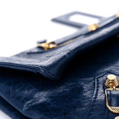 Balenciaga Agneau Giant 12 Gold Hardware Envelope Clutch Bleu Mineral 15 of 16