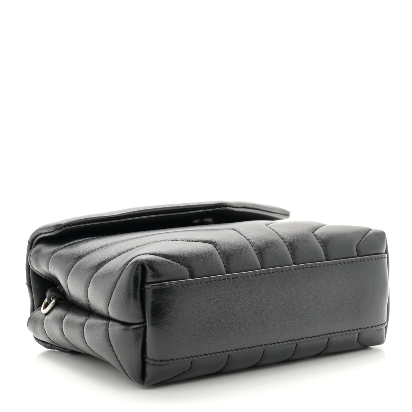 Calfskin Y Quilted Monogram Toy Loulou Crossbody Bag Black