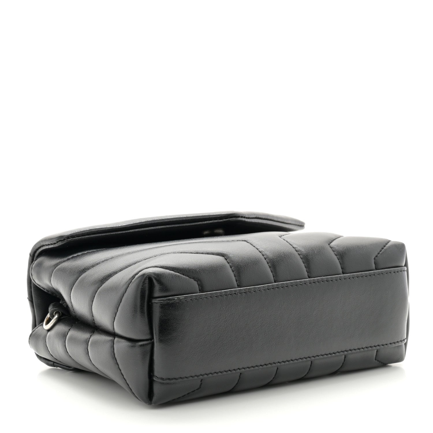 Saint Laurent Calfskin Y Quilted Monogram Toy Loulou Crossbody Bag Black 4 of 12