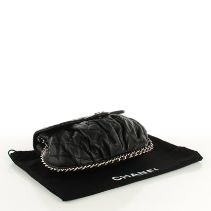 Chanel Washed Lambskin Quilted Medium Chain Around Messenger Black 3 of 6
