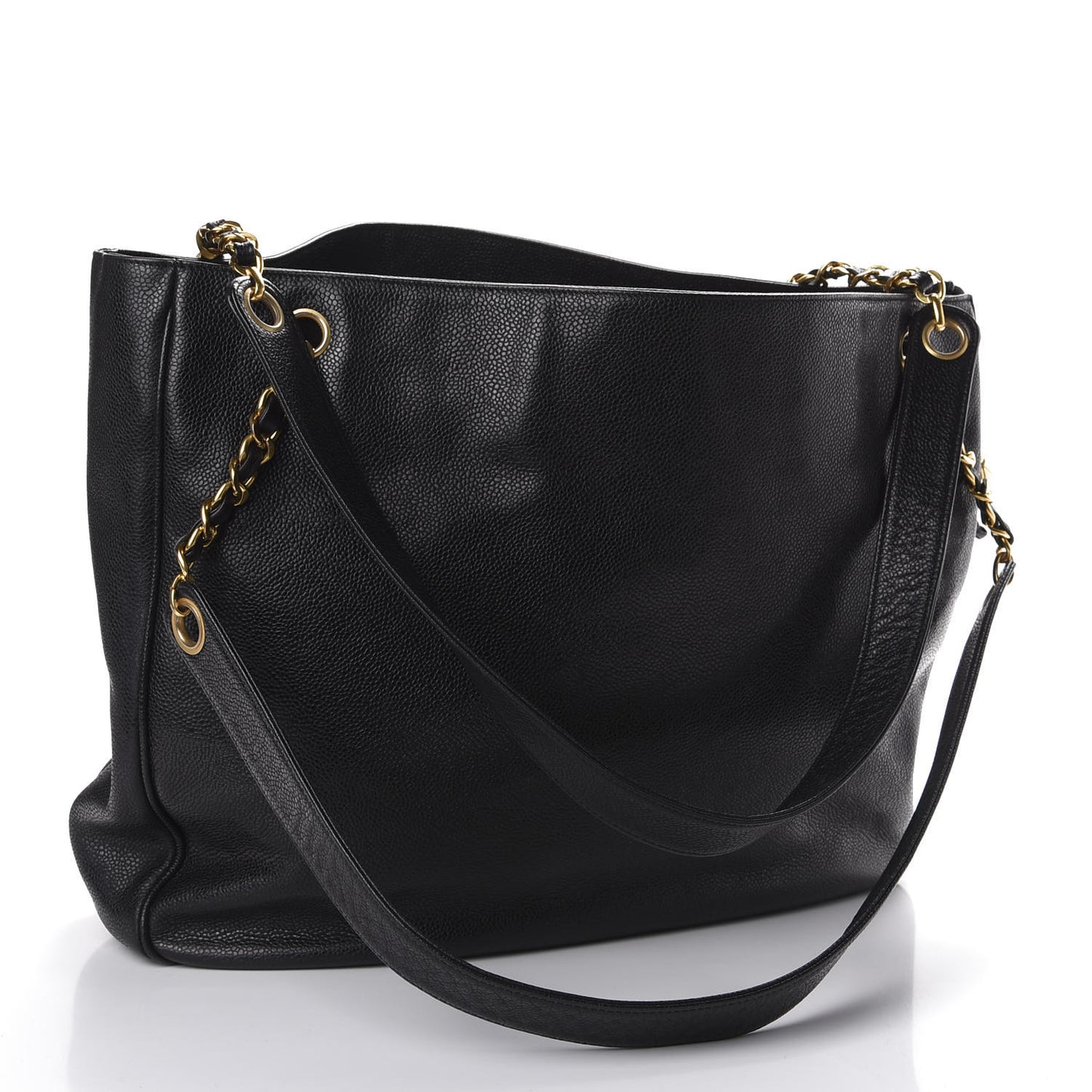 Caviar Large CC Shoulder Bag Black