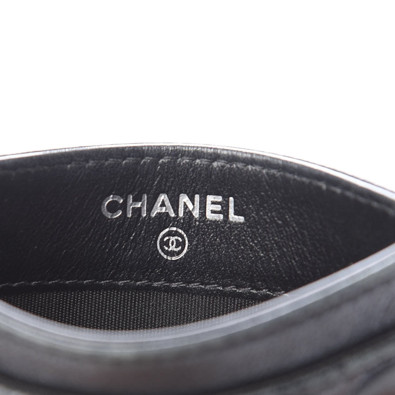 Chanel Lambskin Camellia Embossed Card Holder Black 6 of 13