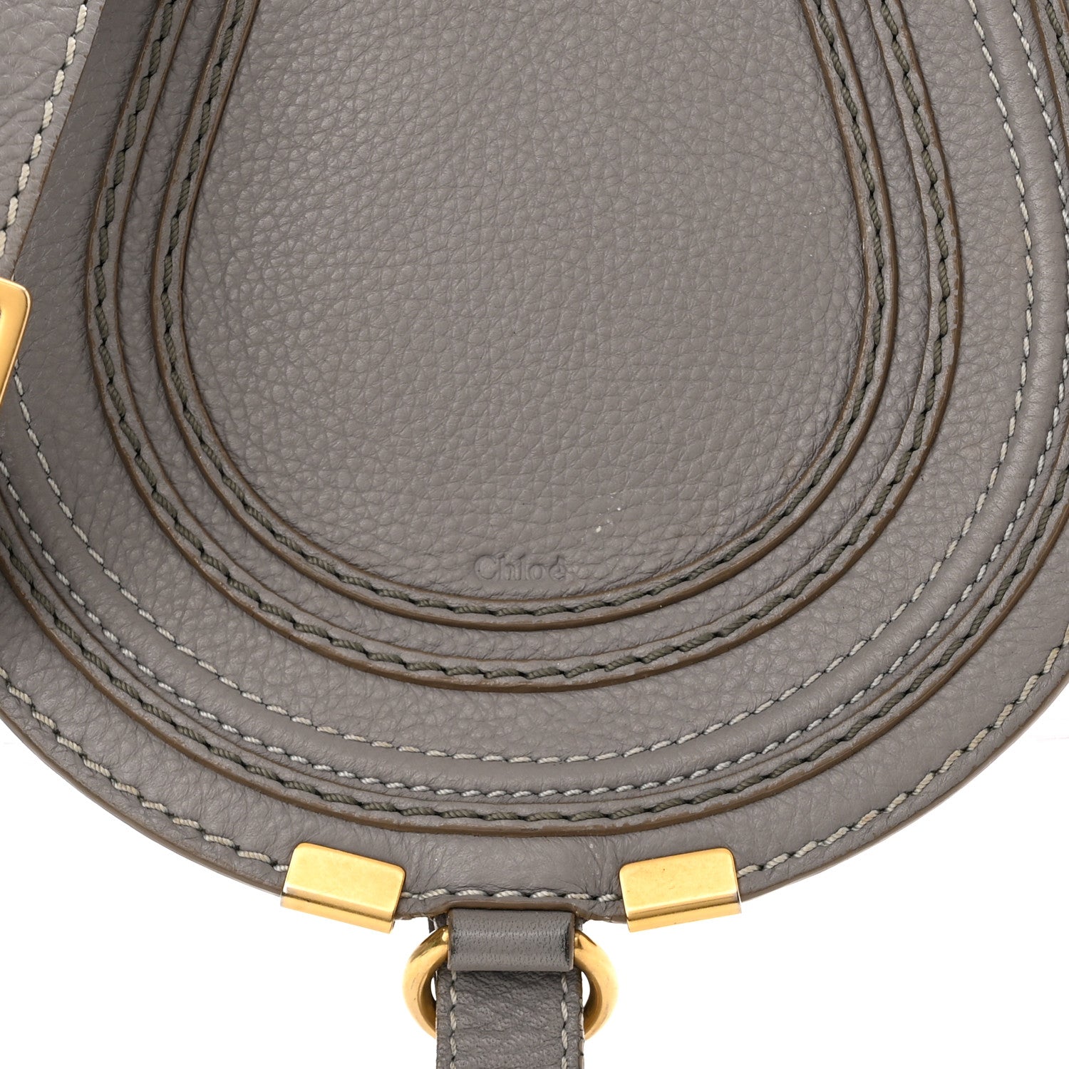Chloe Calfskin Mini Marcie Round Crossbody Bag Grey 7 of 13