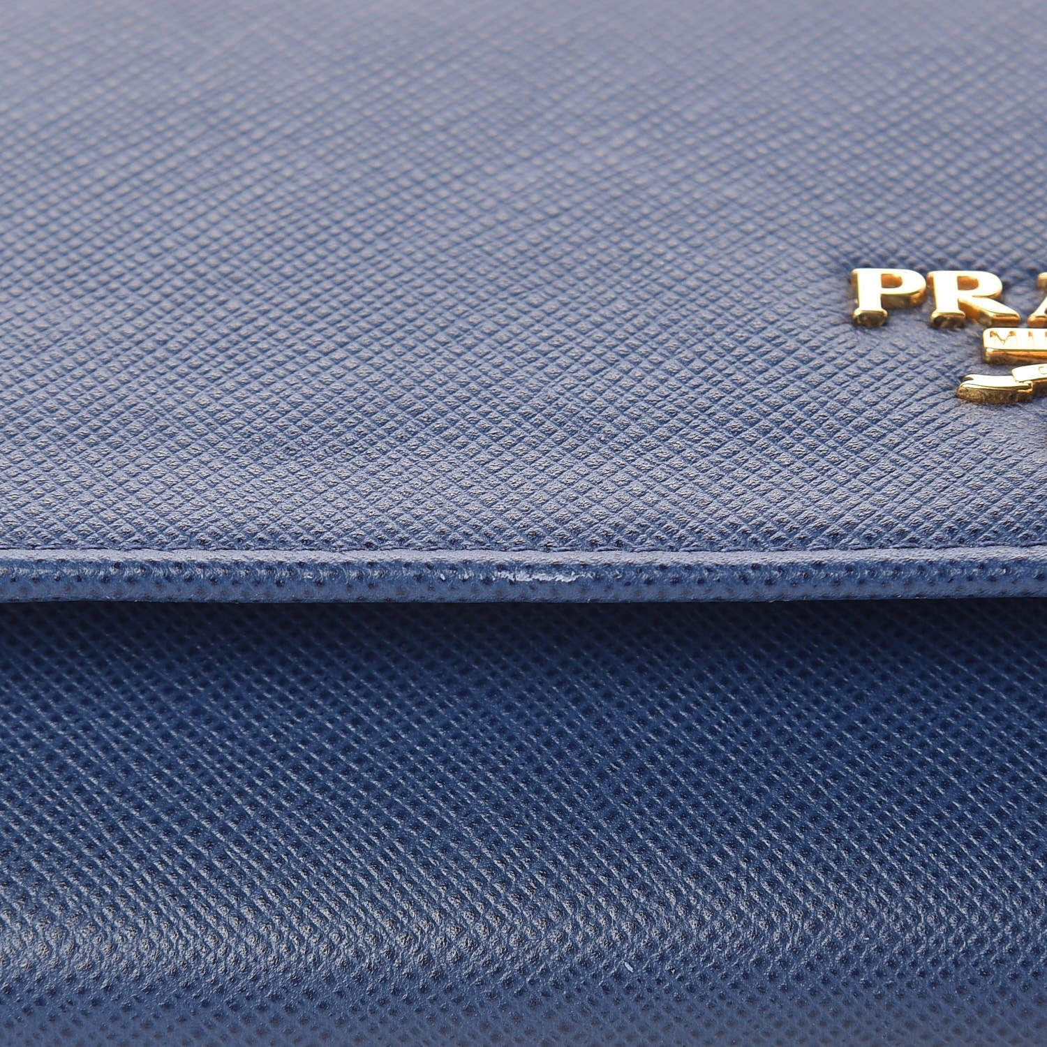 Prada Saffiano Metal Continental Flap Travel Wallet Bluette 8 of 11