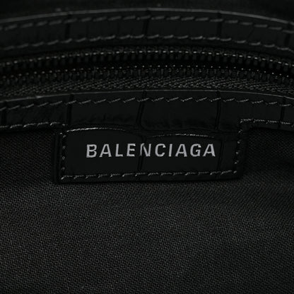 Balenciaga Extra Supple Calfskin Crocodile Embossed Monochrome Small Le Cagole Shoulder Bag Black 6 of 10