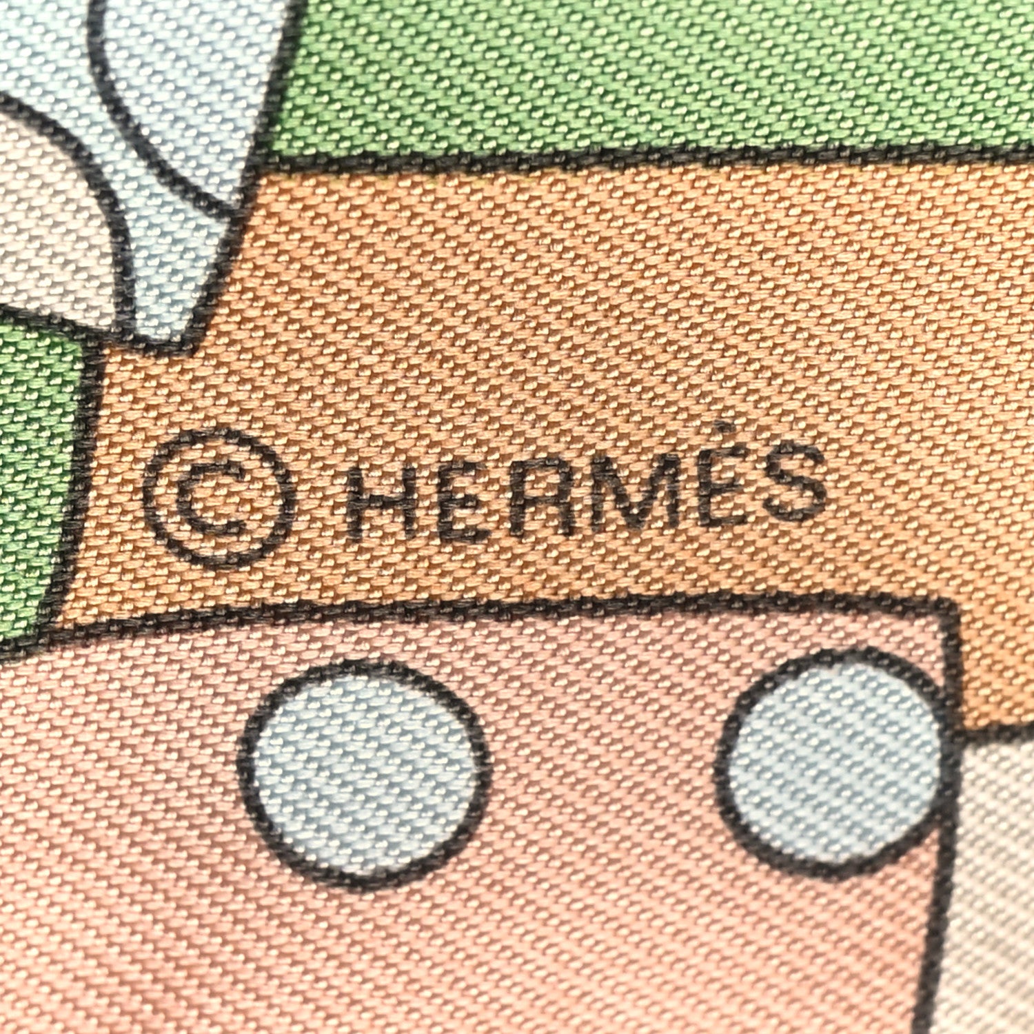 Hermes Silk Les Murmures de la Foret Twilly Beige Rose Bleu 4 of 4